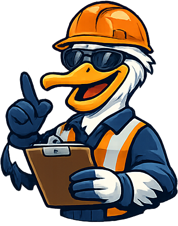 Pete the Pelican with a clipboard, ready to take your request